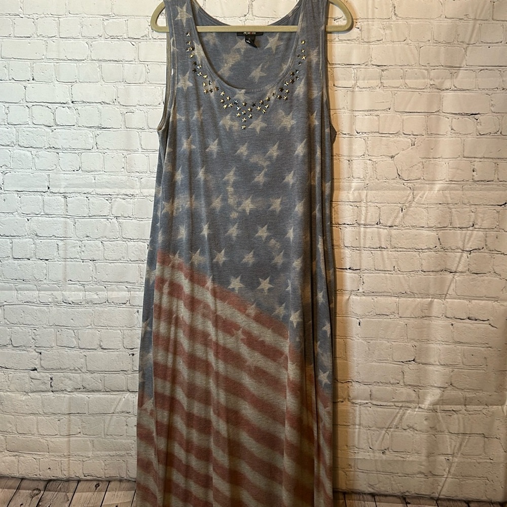 Stars and Stripes maxi sleeveless dress size XL